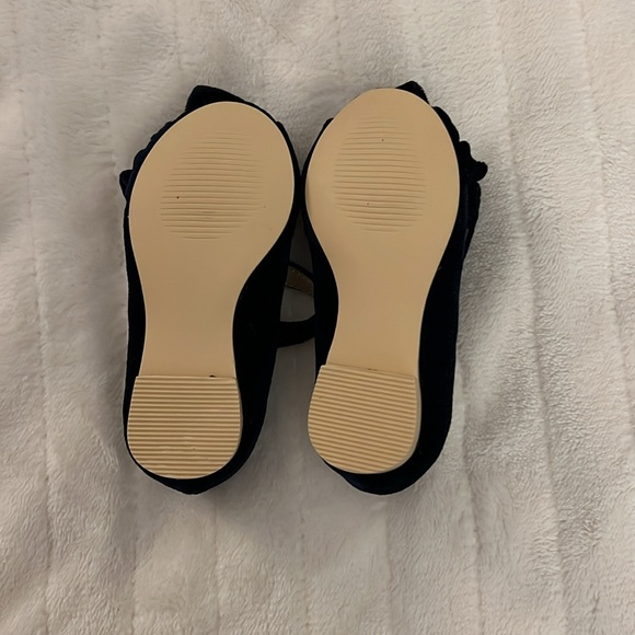 Janie & Jack Navy Blue Velvet Bow Dress Shoes Size 5 - Picture 4 of 5